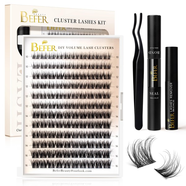 BEFER BEAUTY BEFER Lash Clusters Kit, 120 Pcs 3D Curl