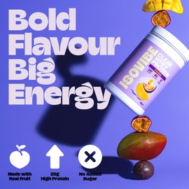 Isovibe Clear Whey Protein Powder Tropical (20 Servings) Refreshing Protein Water | Zero Added Sugar | High Protein 20g Per Serving