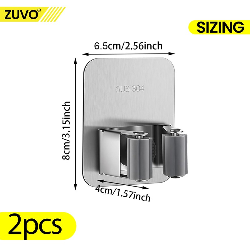 Broom Holder Wall Mounted, 4-Pack – Stainless Steel Mop and