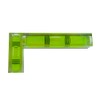 L-Shaped Spirit Level, High Visibility Green Acrylic Construction, Multi-Vial Angle