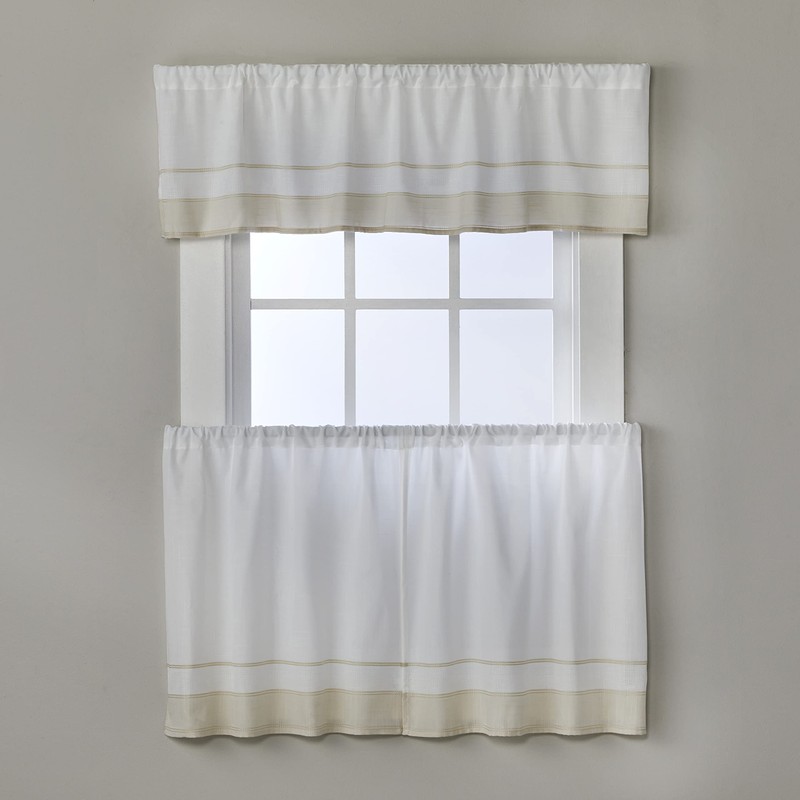 SKL Home Carrick Stripe Valance, 56x13, Natural