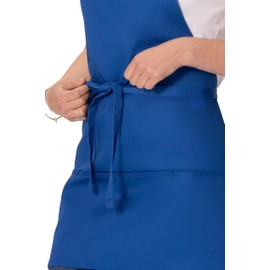 Chef Works Unisex Three Pocket Apron, Royal, One Size