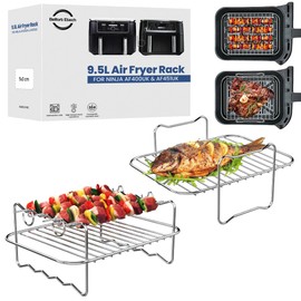 Ninja AF400UK & AF451UK Air Fryer Racks for 9.5L Ninja Dual air Fryer - Large Ninja Dual Air Fryer Rack for Ninja Foodi Max Dual Zone AF400UK 9.5L Air Fryer Rack - Ninja AF400UK Rack - AF500UK Rack