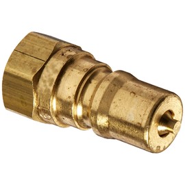 Parker Hannifin BH1-61 Series 60 Brass Multi-Purpose Quick Nipple with Female Pipe Thread, ISO 7241 Series B Interchange, 1/8" Body Size, 1/8"-27 NPTF Thread, 1.26" Length