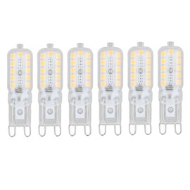 6pcs G9 LED Bulb 5W Transparent Cover 22LED Dimmable G9 Light Bulb for Ceiling Light Wall Light Table Light Natural White 110-140V