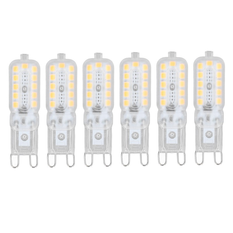6pcs G9 LED Bulb 5W Transparent Cover 22LED Dimmable G9