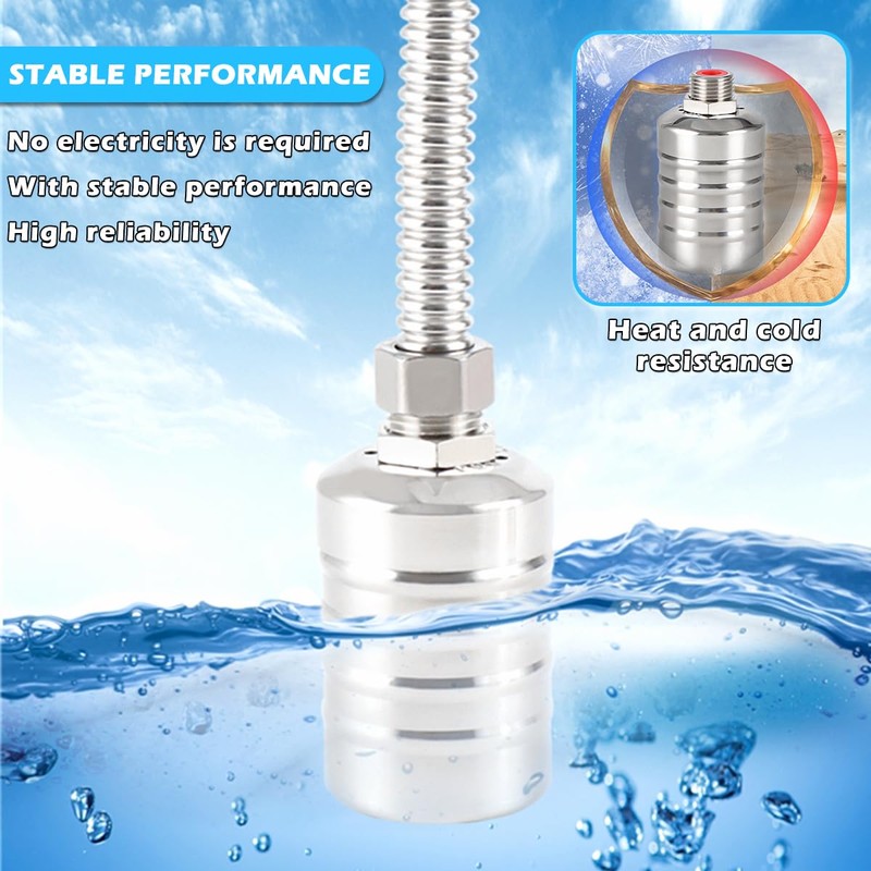 2PCS Stainless Steel Mini Floating Ball Valve, Automatic Water Level