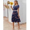 Zeagoo Ladies Summer Dresses Short Sleeve Midi Dresses with Pockets
