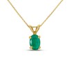 14k Yellow Gold Oval Emerald Pendant with 18" Chain