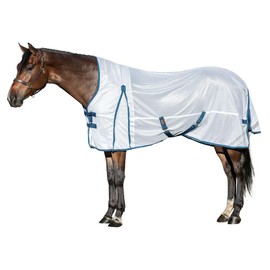 Schneiders Soft Interlock Mesh II Horse Fly Sheets | Superior UV & Insect Protection | Versatile Euro Fit Option | Reflective Safety Design | Horse High Neck Euro Surcingle | Color White | Size 80