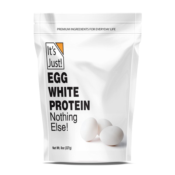 It's Just! - Egg White Protein Powder, Dried Egg Whites Protein, Meringue Ingredient, Non-GMO, USA Farms, Unflavored (8oz)