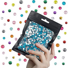 CLRDIVA 3000pcs 5mm Crystal Capri Blue Rhinestones Flatback Resin Rhinestones Bulk Jelly Gems Flat Back Crystals Wholesale Diamonds for Crafts Tumblers Face Eye Makeup Nails Bling DIY Decoration