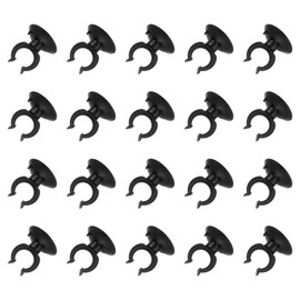 uxcell 20Pcs Aquarium Suction Cup Clips, 17mm Airline Tube Holders Clamps Cup Holder Sucker Tube Sucker for ID Airline Tubing Fish Tank, Black