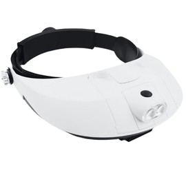 HAWK OPTICALS Illuminated Head Magnifier with Adjustable Strap|| 5 Lens Power Options || Adjustable Fit || Great for Jewelry Making, Watch & Electronic Repair, Sewing & Embroidery - MG9008
