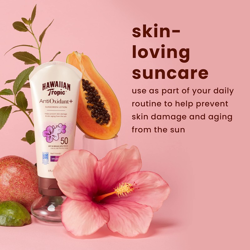Hawaiian Tropic AntiOxidant Sunscreen Lotion, SPF 50, 6 fl oz