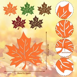 Set of 10 Felt Placemats with Maple Leaf Place Mats Non-Slip Heat Resistant Place Mats Autumn Decoration Placemats for Home Dinner Autumn Decoration Table Decoration