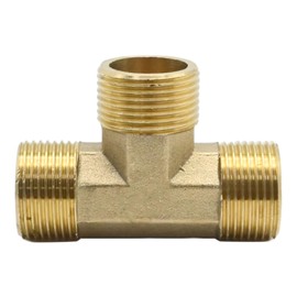 Anxingo 3/4 Inch 3-Way Hose Fitting, T-Shaped Coupler Adapter, Garden Hose Thread Connector for Fuel Natural Gas Refrigeration Instrumentation