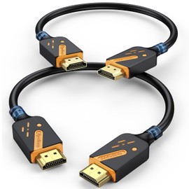 4K HDMI Cable 0.5FT 2-Pack, 6 Inch High Speed 18Gbps HDMI 2.0 Cord, Support 4K@60Hz / 2K@144Hz, HDR10, Dolby, ARC, HDCP 2.2 for TV, Monitor, PC, Laptop, HDMI Switch, HDMI Splitter, KVM, Projector