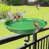WANGIRO Bird Bath Deck Mounted Bowl 12 Inch Metal Bird