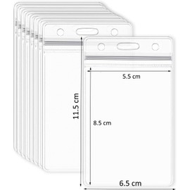Portatarjetas de Identificación, Utilizado para Identificación de Trabajo, Plástico Transparente, Impermeable, Sellable, Tarjeta de Identificación, Etiqueta de Identificación (20, Vertical)