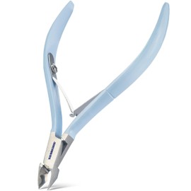Blue Cross Cuticle Remover Nippers, Professional Nail Care Cutter & Trimmer, Fingernail + Toenail Clippers Tool for at Home DIY Manicures with Stainless Steel Sharp Durable Blades, 6mm Jaw Size, Blue