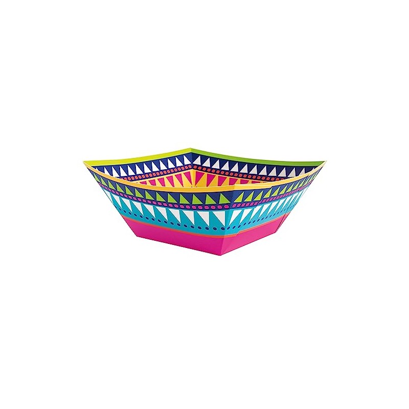 Unique 73448EU Square Boho Fiesta Party-1 Count (Pack of 1),