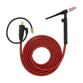 SÜA - 17FV Series - 150 Amp - Air Cooled - Flexible Head TIG Torch with Valve - 12.5 feet 1-Piece SÜAFlex Cable - Dinse 35-70 Connector