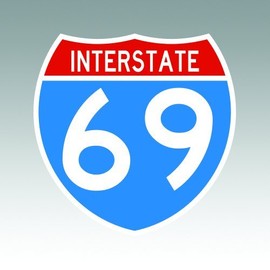 RDW Interstate 69 Highway Sign Sticker - Die Cut - Decal I69 I-69 I Kentucky Michigan Freeway RV 12.00" x 12.00"