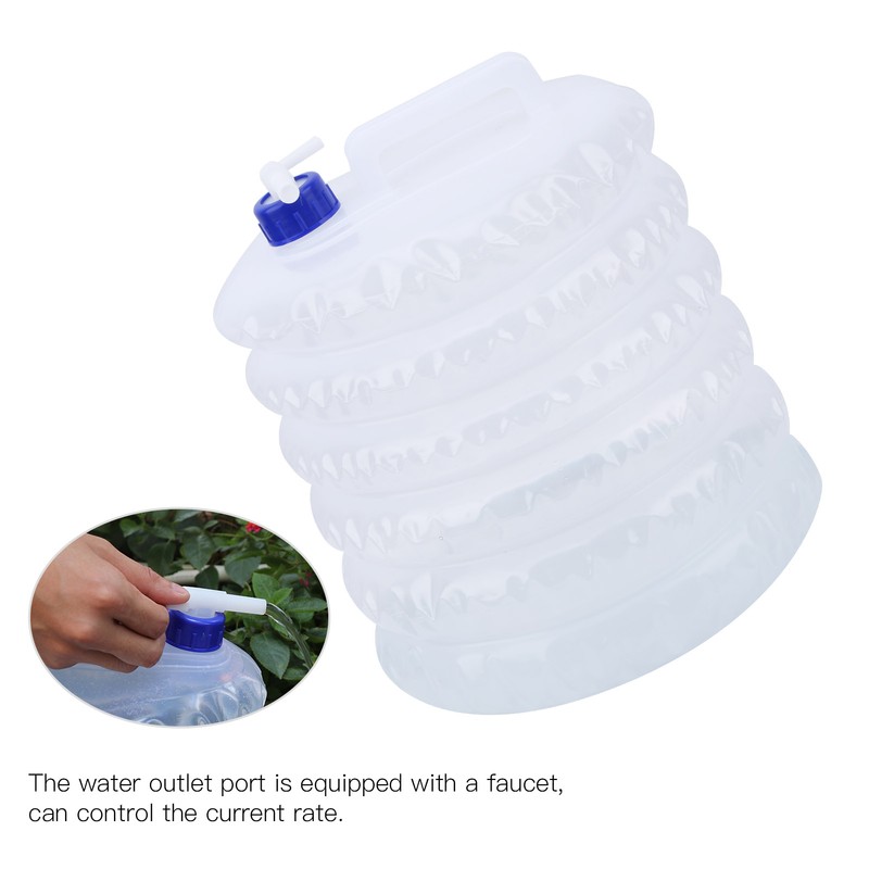 2PCS Outdoor Foldable Water Bucket Portable Plastic Water Bag Bottle