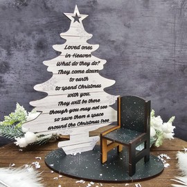 Pixie's Gifts Loved ones in Heaven What do they do? A Touching Tribute with Our Wooden Memorial Christmas Tree Set - Available in 5 Stunning Colors - Remembrance Gift (Grey wood effect)