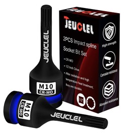 JEUCLEL 2PCS M10 Triple Square Impact Spline Bit Socket, 10mm 1/2" Drive