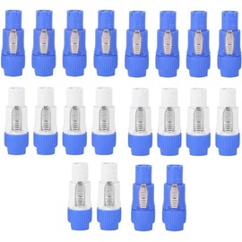Smallterm 20pcs 3 Pin Powercon Plug NAC3FCA NAC3FCB Speakon Plug 20A 250V AC Power Plug Blue and