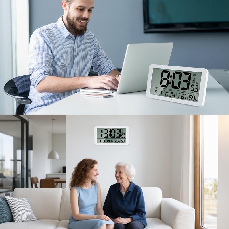 Seugjie Large Digital Wall Clock 9-inch Desk Clock Digital with
