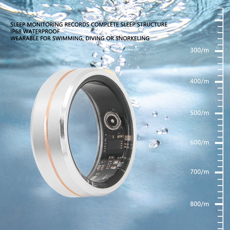 Smart Ring Health Tracker IP68 Waterproof Wearable Pedometer 15 Days