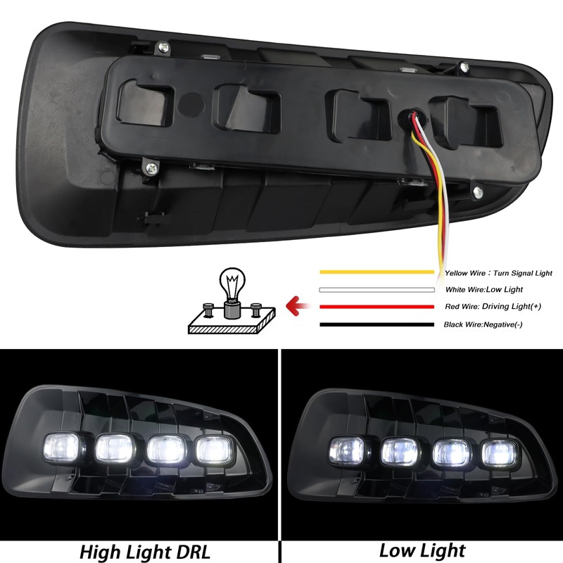BINQIGOO Front Bumper Fog Lights Daytime Running Light Turn Signal