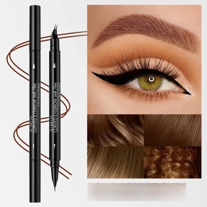 2 En 1 Delineador De Ojos & Lapiz Cejas 3d