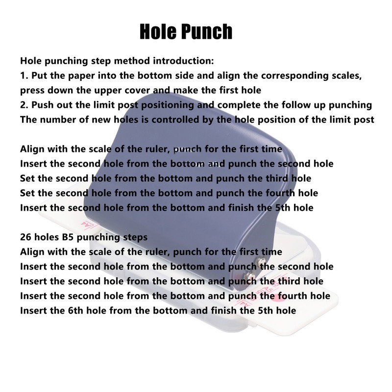 Hole Punch Dark Blue 6 Hole Portable Small Planner Hole