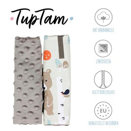 TupTam Children's Car Seat Belt Protector Pack of 2 Hearts White/Pink