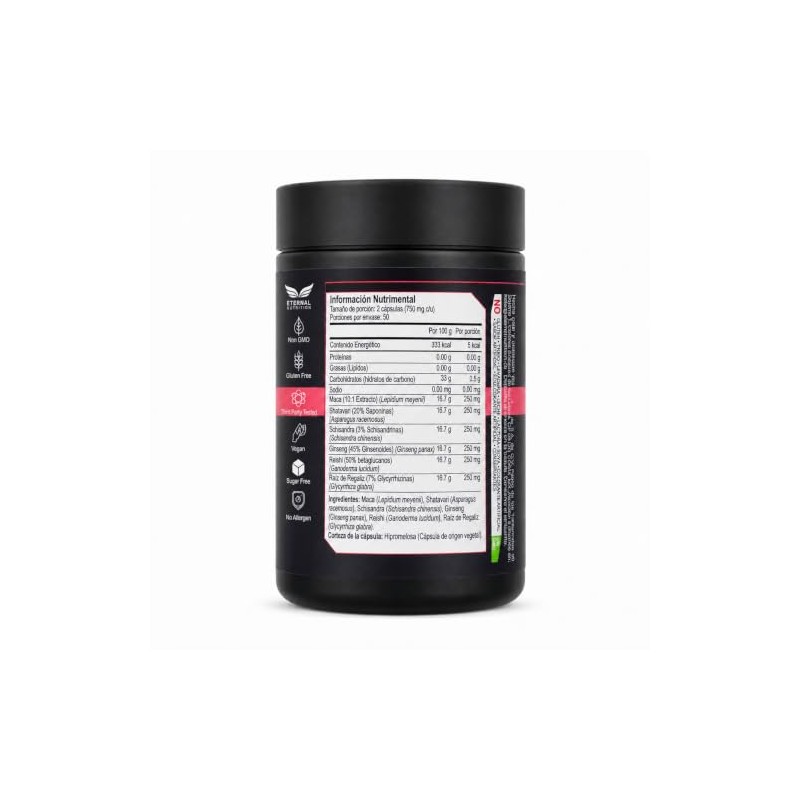 ETERNAL NUTRITION Women's Essentials: Maca y Adaptógenos Mujer (100 Caps)