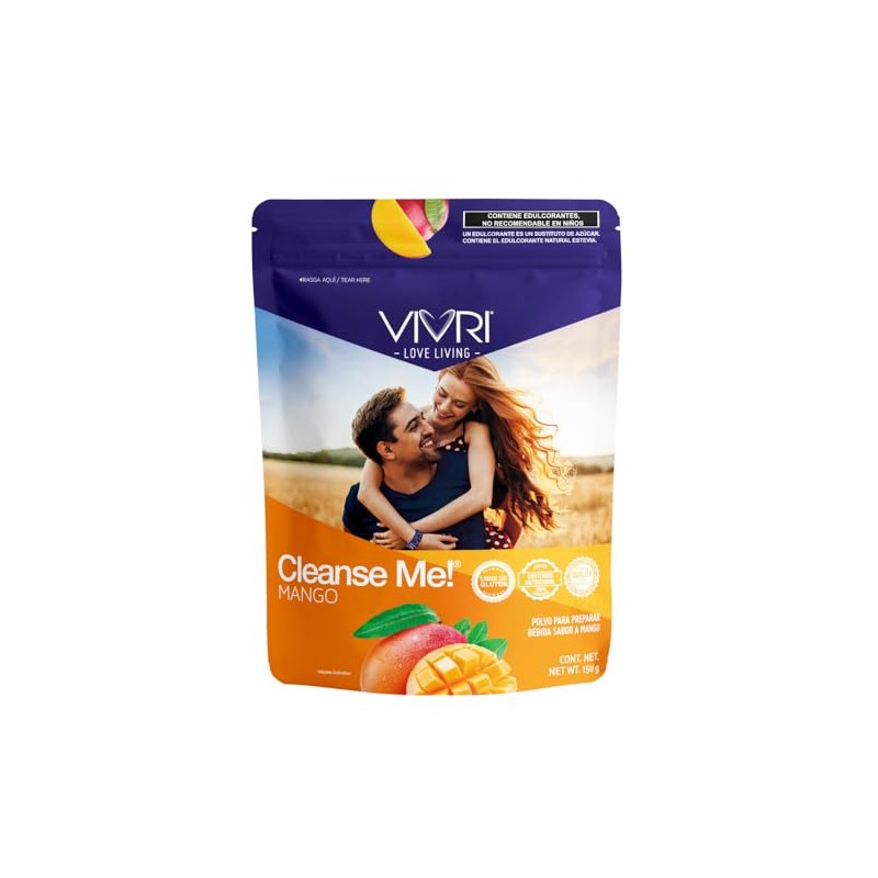 VIVRI Cleanse Me! Bebida Digestiva en Polvo Sabor Mango con