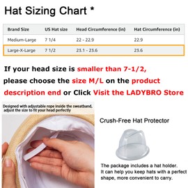 LADYBRO XL Beige Straw Fedora Hats for Men Summer Trilby Beach Travel Casual, 7 1/2