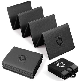 AULIFLOWER Folding Yoga Mat, 0.2 inches (4 mm), Lightweight, Easy to Carry, Storage Bag Included, Exercise Mat, Stretching Mat, Muscle Training Mat, Fitness, Pilates, PVC, Foldable, Yoga Mat, Odor