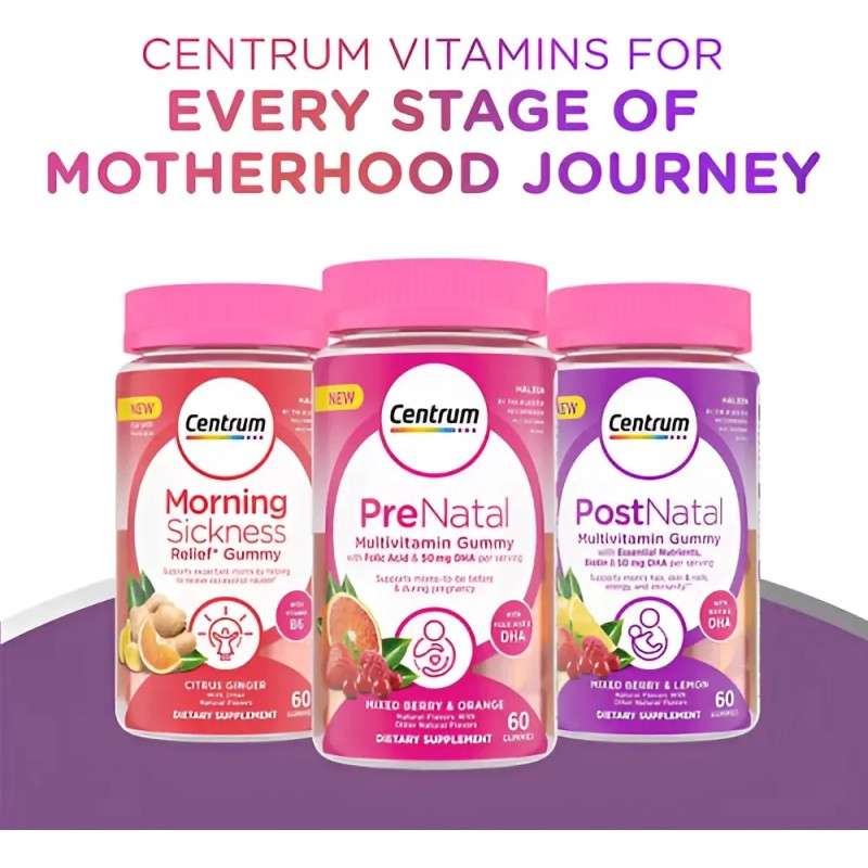 Centrum Morning Sickness Alivia Nauseas Matutinas Gomitas Sabor Jengibre Cítrico