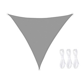 Hitopin 1 x Triangle Parasol Canopy, Triangular Sun Shade, Waterproof Sun Protection, Awning Sun Protection, with UV Protection for Garden, Patio, Camping (Grey, 2 x 2 x 2 m)