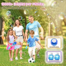 Bombble Fairy Bubble Stick, Electronic Bubble Machine, Children's Wand 5000+ Bubbles/Min with Bubble Solution, LED, Bubble Toy, Birthday Gift for Girls and Boys (Blue)