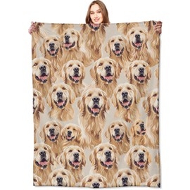 VODRM Golden Retriever Blanket Cute Dog Animal Throw Blankets,Birthday Gifts for Kids & Pet Lovers,Lightweight Soft Fleece for Sofa Couch Bed Room Travel Farmhouse Decor 50x60in