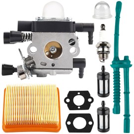 MM55 Carburetor Kit for Stihl MM55C MM55 Tiller String Trimmer 4601-120-0600 Carburetor Replace ZAMA C1Q-S202A C1Q-S202 with Air Filter Fuel Line Tune Up Kit