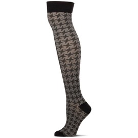MeMoi Houndstooth Over The Knee Warm Socks Sudan Brown One Size