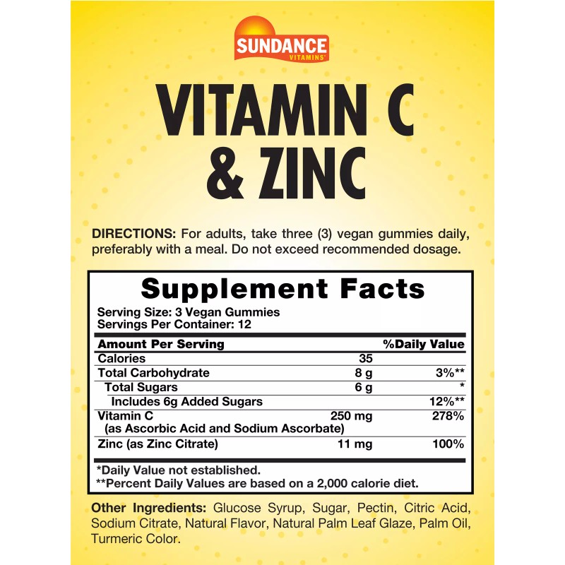 Sundance Vitamin C with Zinc Gummies | 36 Count |