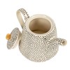 White Stoneware Teapot with Black Speckles & Gold Electroplating